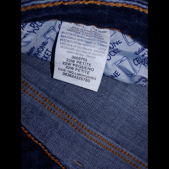 LEE Riders Modern Series curvy fit straight leg denim dark blue jeans 22 PETITE - Picture 3 of 7